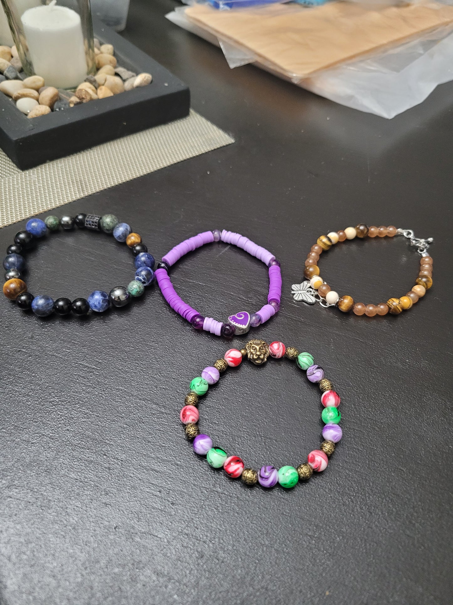 Custom beaded fashion bracelets.